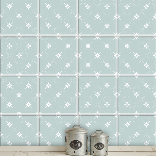 PAULINE TÜRKIS/WEISS - FLIESENAUFKLEBER SET